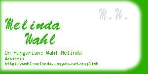 melinda wahl business card